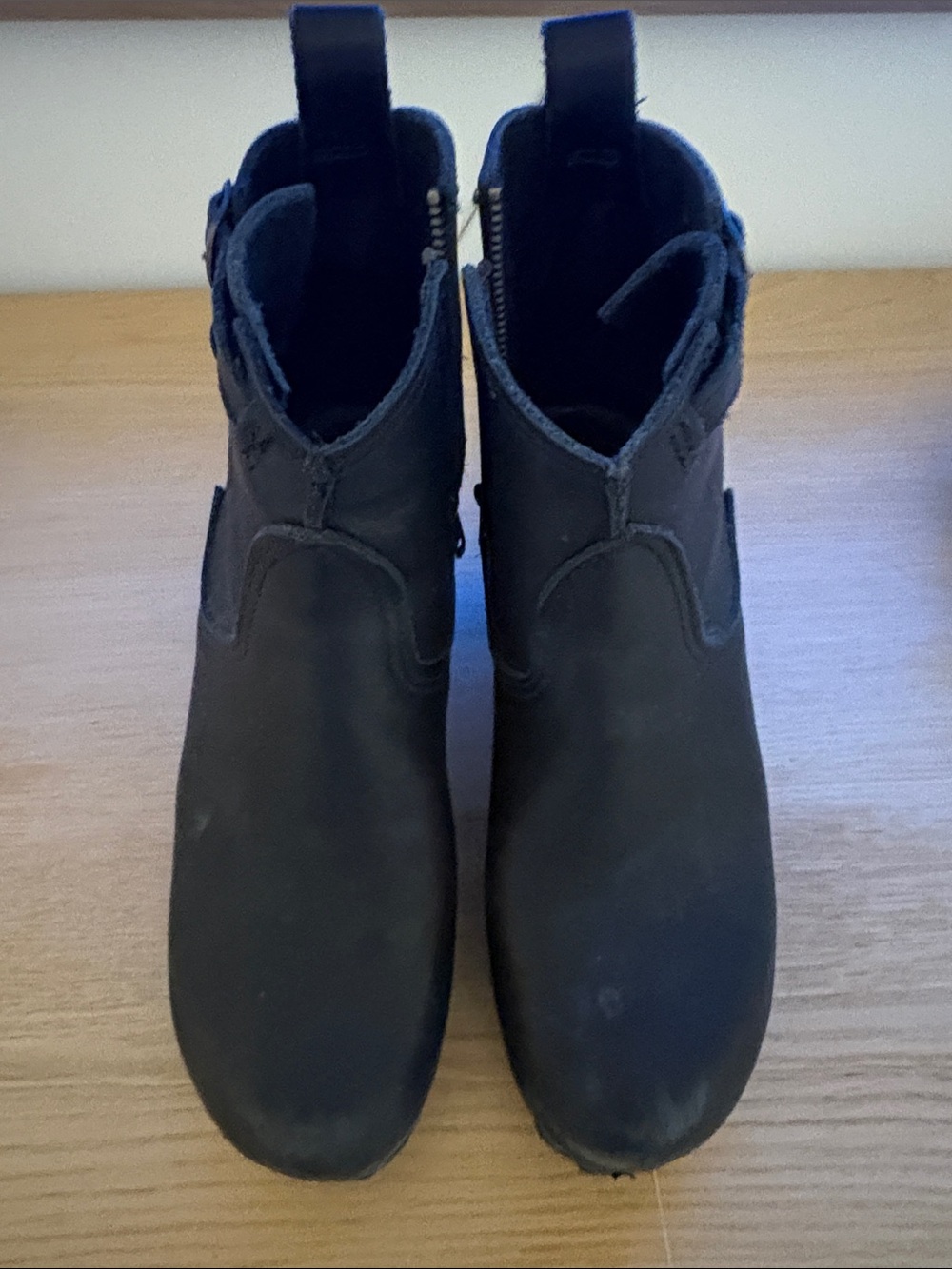 No. 6 Matte Black Ankle Booties with Side Zipper